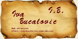Iva Bucalović vizit kartica